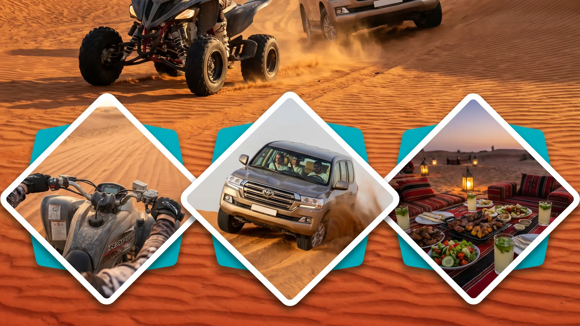 Evening desert safari with an ATV ride and BBQ dinner near Dubai