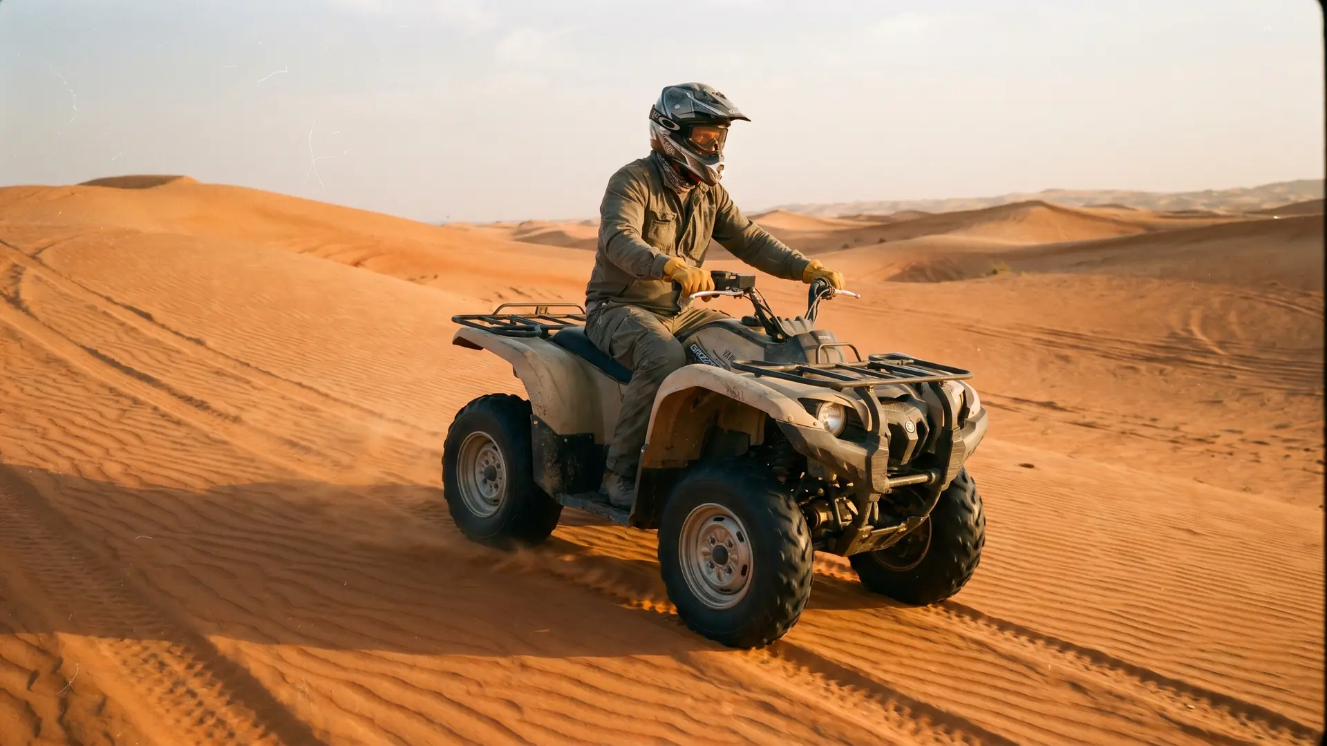 Yamaha 400cc turbo ATV on the Lahbab dunes outside Dubai